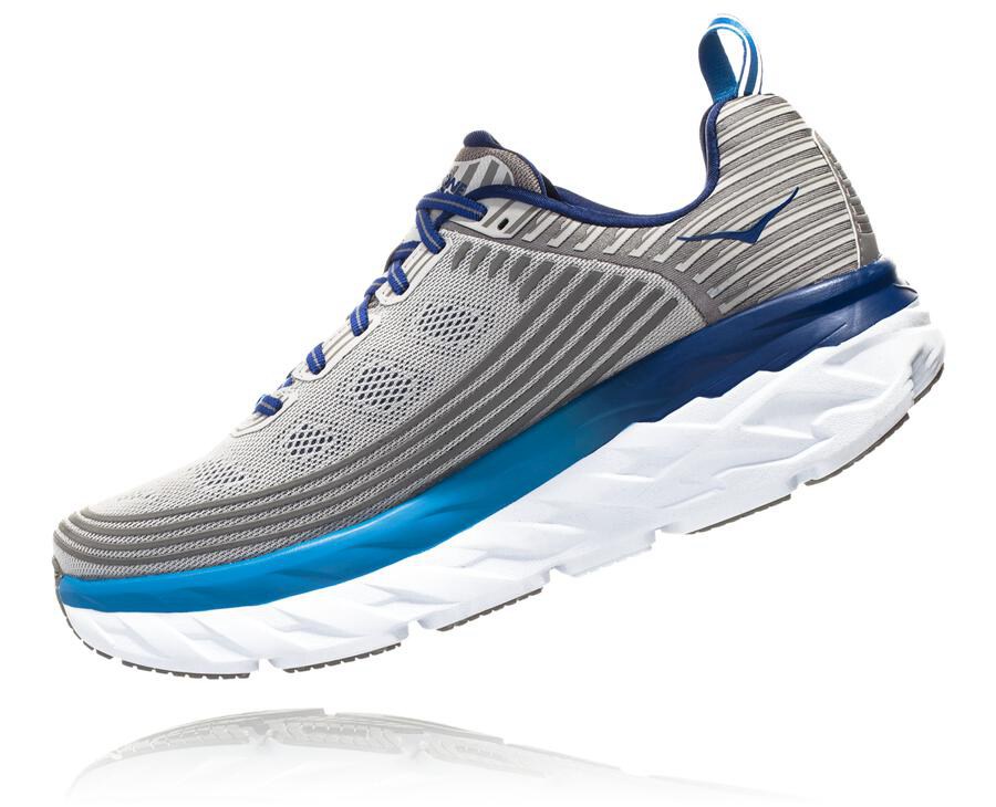 Running Shoes Mens - Hoka One One Bondi 6 - Grey - GABUSTY-58